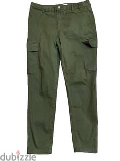 olive used fit cargo pant from defcato