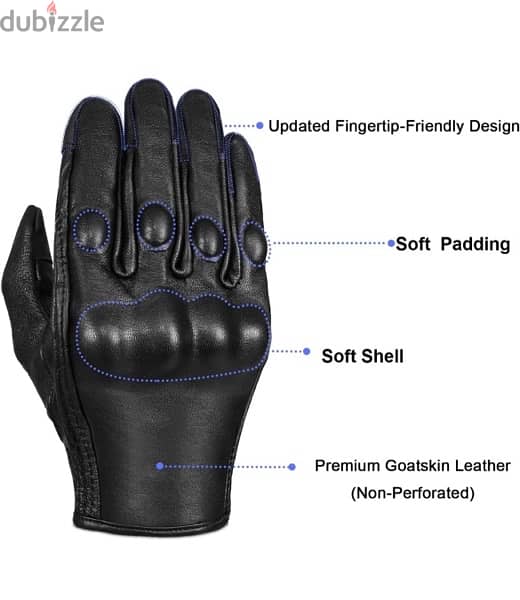 Full Finger Goat Skin Leather Touch Screen Motorcycle 1