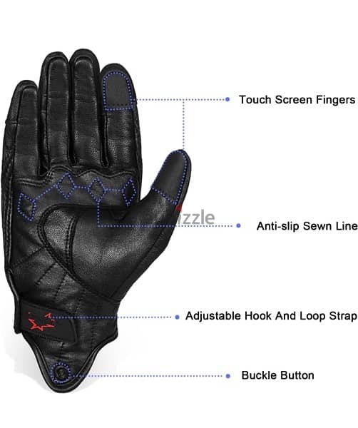 Full Finger Goat Skin Leather Touch Screen Motorcycle 2