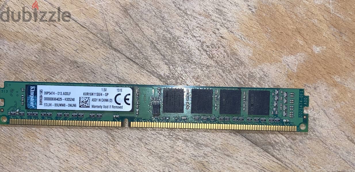 رامات DDR3 4 gb 1600 hz kingstone 1