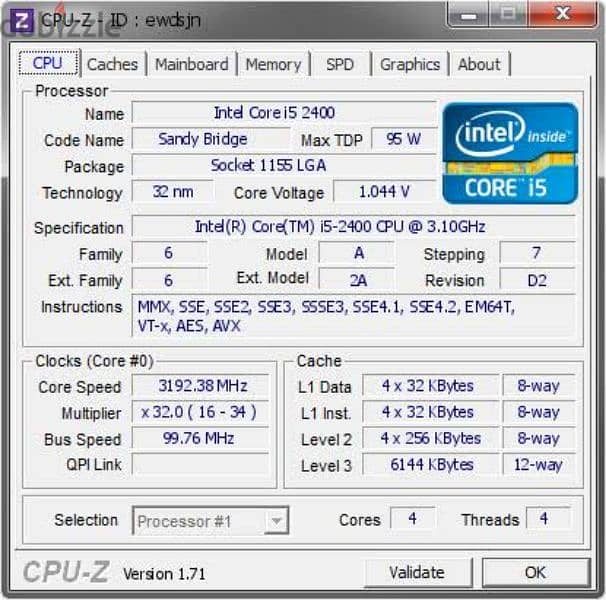 كيسه Core i5 2400+8Ram 1