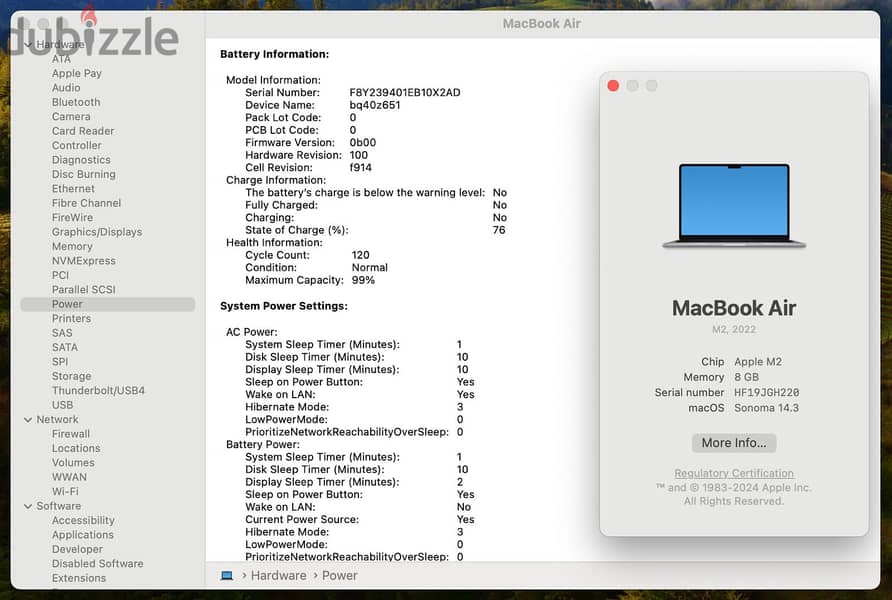 MacBook Air (13-inch, M2,  8-core CPU , 8-core GPU ,2022)+Apple Care+ 10