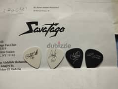 Very special guitar picks with signature 0
