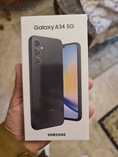 Samsung A34 5G 128 GBضمان دولي جديد متبرشم اسود 1