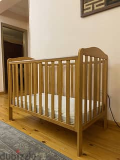Mothercare Baby Cot and Mattress - Used 0