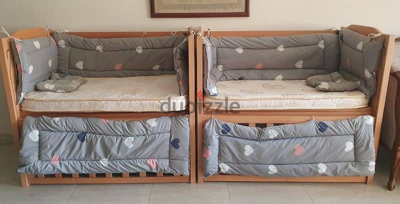 ٢ سرير اطفال لتؤام استخدام خفيف 4
