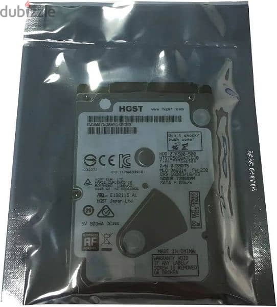 هارد HGST 500GB جديد لم يستعمل بضمان عامين يصلح للاب توب 0