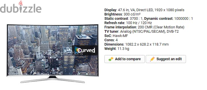 Samsung 48 inch smart curved TV 2