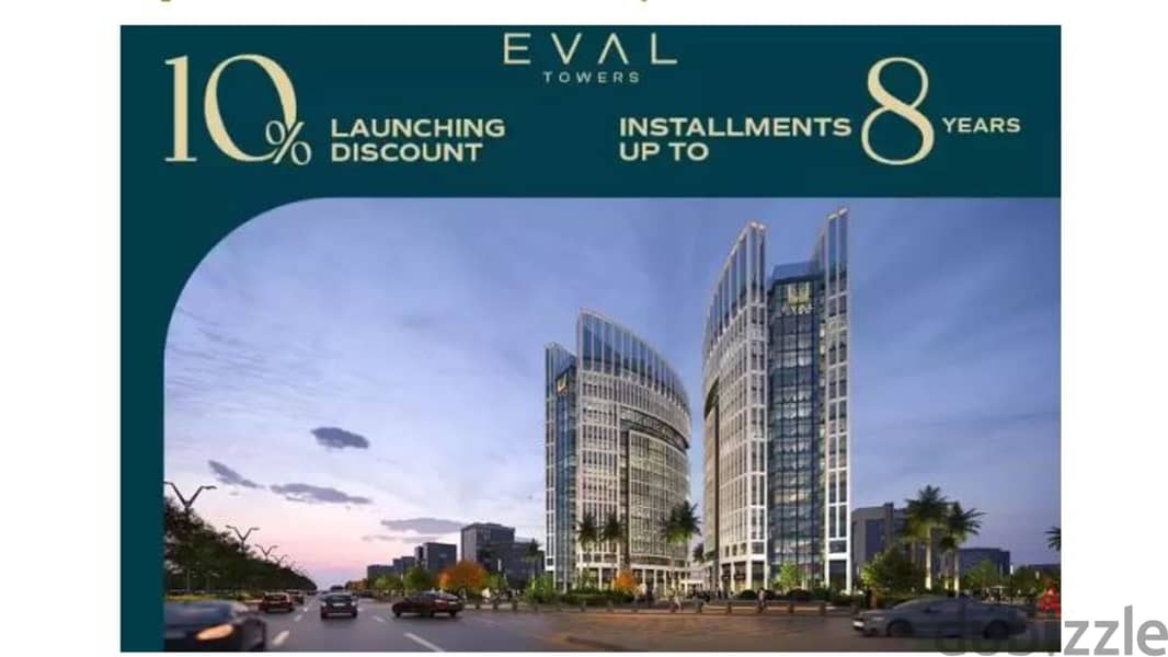 مكتب 34م متشطب بانوراما فيو للبيع بخصم العاصمة الادارية على محور بن زايد استلام 2025 Eval Tower, New Capital 0