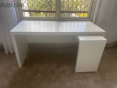 IKEA desk with pull-out panel white