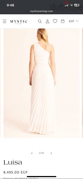 white dress for sale / فستان ابيض للبيع من محل Mystic 2