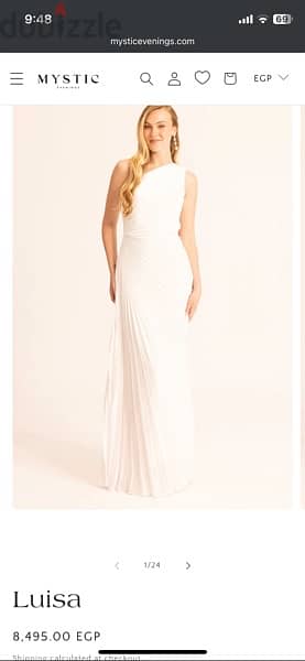 white dress for sale / فستان ابيض للبيع من محل Mystic 3