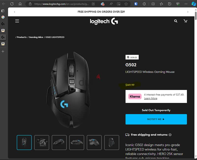 Logitech G502 Lightspeed Wireless Gaming Mouse 4
