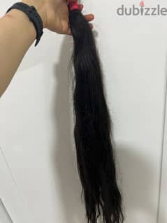 شعر طويل هندى طبيعى 250جرام طوله 100سم