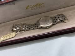Kolber geneve swiss made mens wrist watch silver chain Grey dial