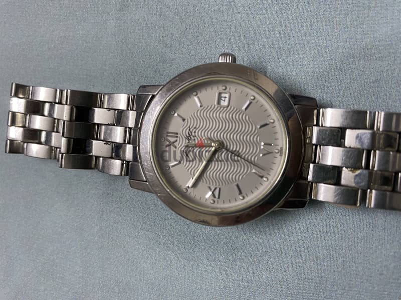 Kolber geneve swiss made mens wrist watch silver chain Grey dial 3