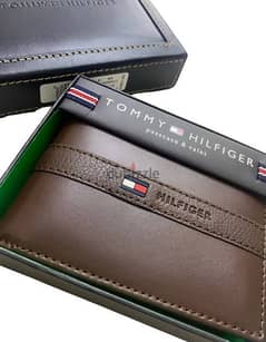 محفظة Tommy Hilfiger wallet أصلية جلد طبيعى بنى غامق (Dark Brown)