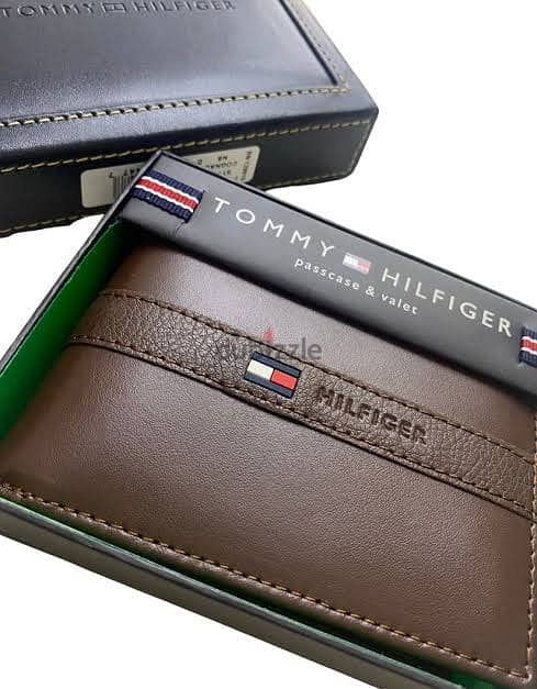 محفظة Tommy Hilfiger wallet أصلية جلد طبيعى بنى غامق (Dark Brown) 0