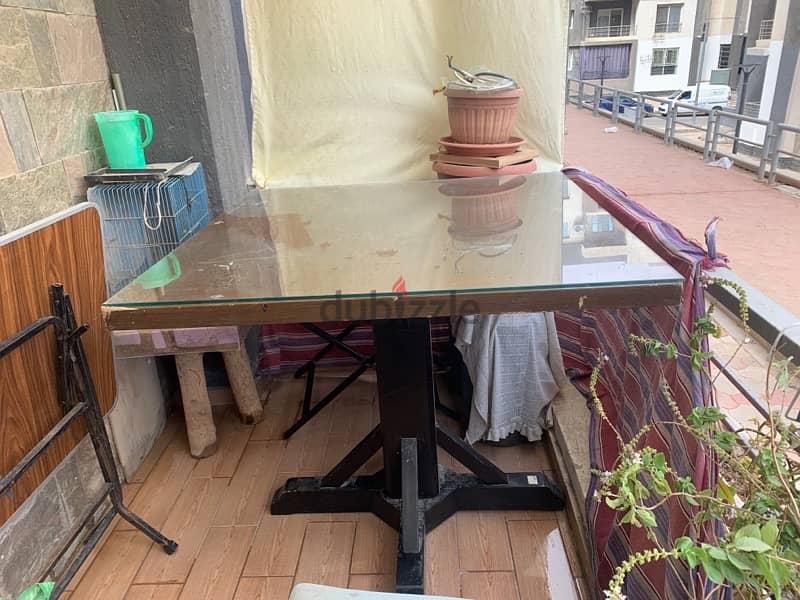 Used Dining table with 2 Blue chairs forsale 7