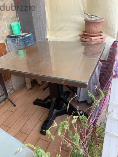 Used Dining table with 2 Blue chairs forsale 8