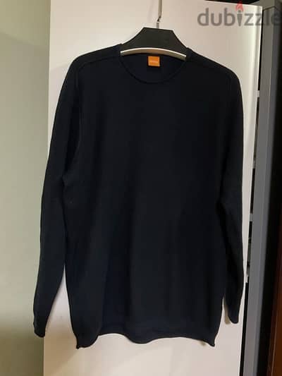 بلوفر هوغو بوص أزرق داكن Hugo boss Size XL Zara Hollister Puma Adidas