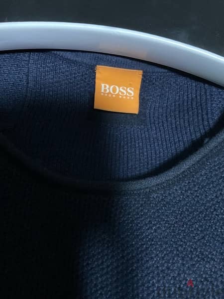 بلوفر هوغو بوص أزرق داكن Hugo boss Size XL Zara Hollister Puma Adidas 6