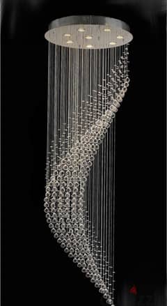 نجفة Oversized Multi-layered Fishtail Long Crystal Chandelier 0