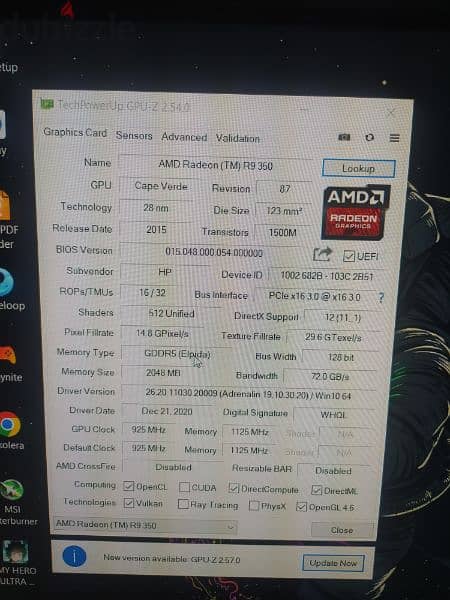 AMD Radeon (TM) R9 350 2GB 2