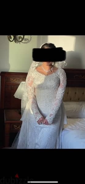 wedding dress فستان فرح بالطرحه 1