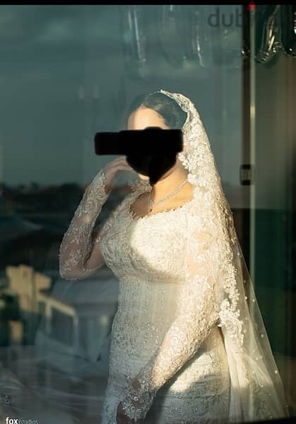 wedding dress فستان فرح بالطرحه 3
