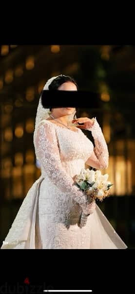 wedding dress فستان فرح بالطرحه 4