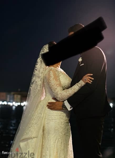 wedding dress فستان فرح بالطرحه 5