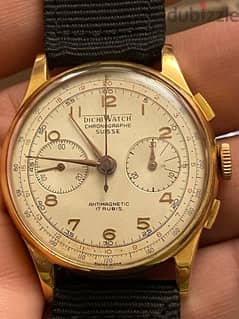 Rare 18k solid Gold DICHI WATCH CHRONO GRAPHE SUiSSE
