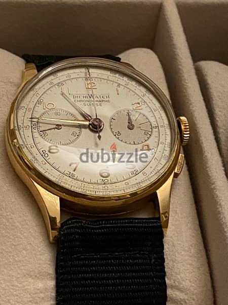 Rare 18k solid Gold DICHI WATCH CHRONO GRAPHE SUiSSE 2