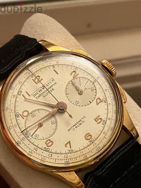Rare 18k solid Gold DICHI WATCH CHRONO GRAPHE SUiSSE 3