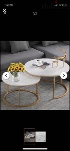 New Marbel White and gold coffee table 2