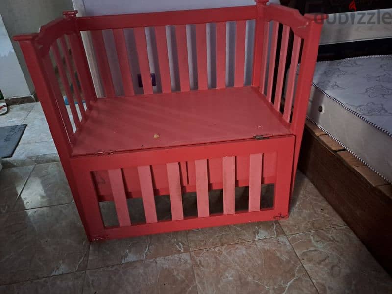 سرير اطفال خشب بجوانب 1