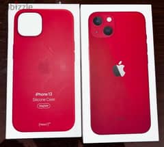 New iPhone 13 (128GB) + apple cover ايفون ١٣ جديد ١٢٨ جيجا + جراب اصلي
