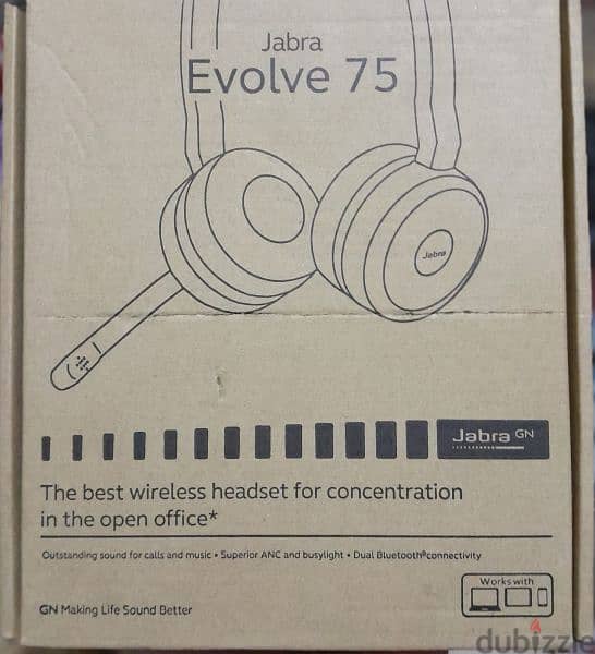 Jabra Evolve 75 Wireless Headset 0