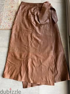 natural leather skirt