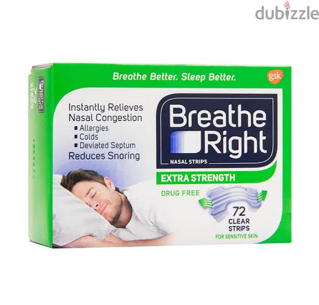 Breathe right nasal strips - 72 clear strips 1