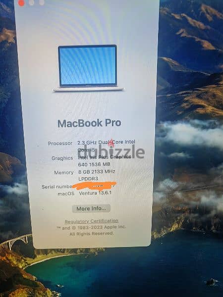 MacBook pro 2107 13.3 Retnia core i5 3