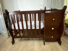 Baby Bed & mattress &Changing table with storage drawers