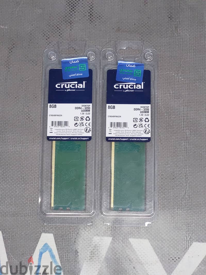 Ram Crucial 2*8 DDR4 3200 mhz CL22 0