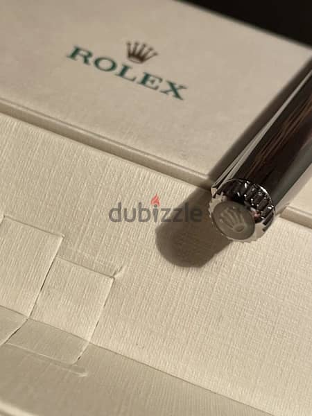 Rolex ballpoint-قلم جاف رولكس اصلي من البلاتين الفضي جديد لم يستخدم 2