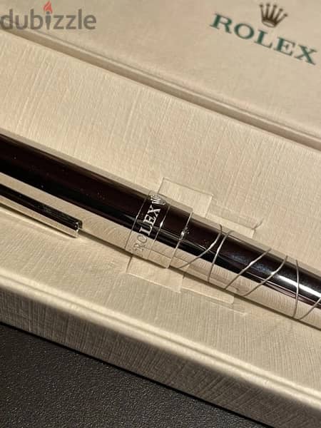 Rolex ballpoint-قلم جاف رولكس اصلي من البلاتين الفضي جديد لم يستخدم 4