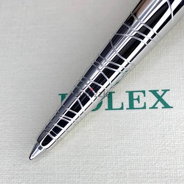 Rolex ballpoint-قلم جاف رولكس اصلي من البلاتين الفضي جديد لم يستخدم 5
