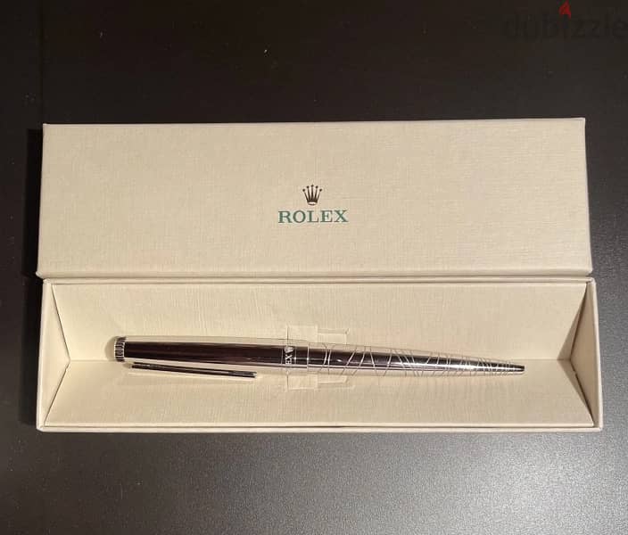 Rolex ballpoint-قلم جاف رولكس اصلي من البلاتين الفضي جديد لم يستخدم 6