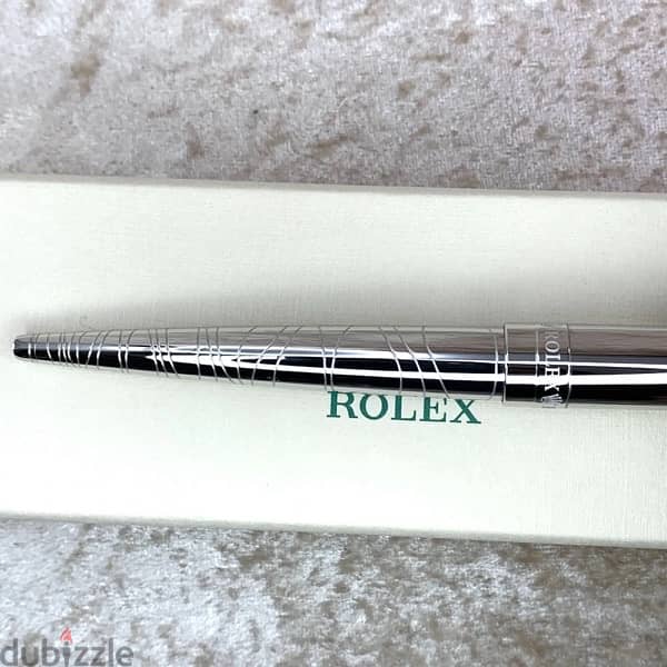Rolex ballpoint-قلم جاف رولكس اصلي من البلاتين الفضي جديد لم يستخدم 7