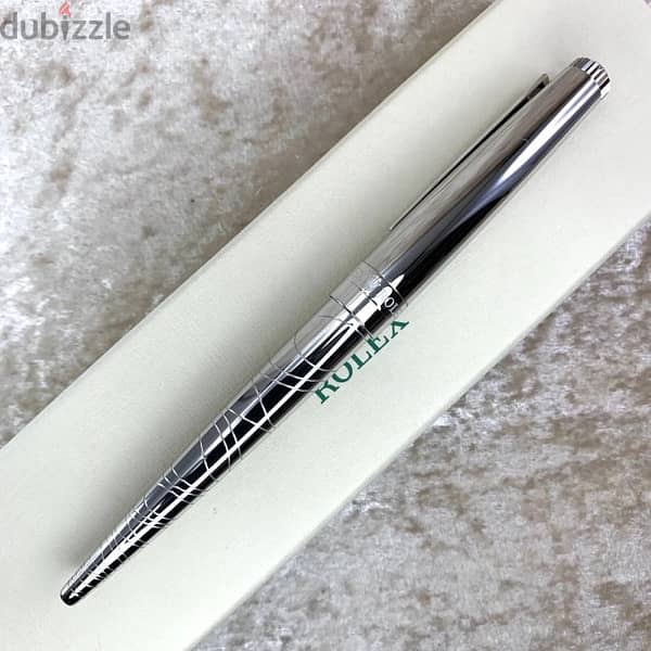 Rolex ballpoint-قلم جاف رولكس اصلي من البلاتين الفضي جديد لم يستخدم 12